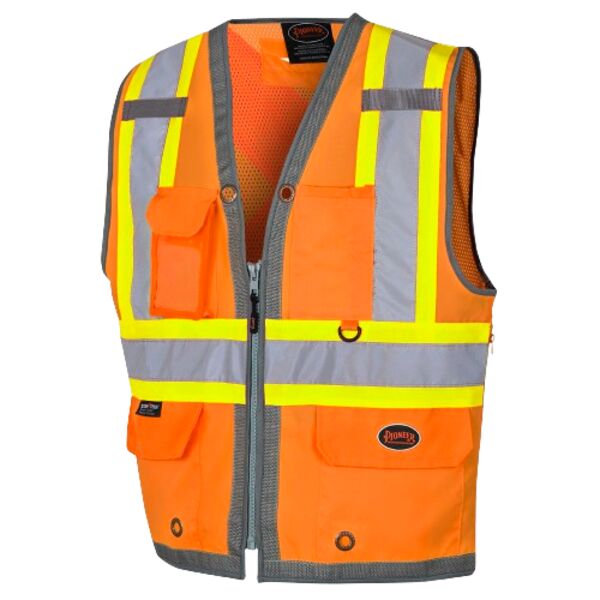 Hi-Vis Oxford Poly Mesh Surveyor's Safety Vest Mesh Back Thumbnail